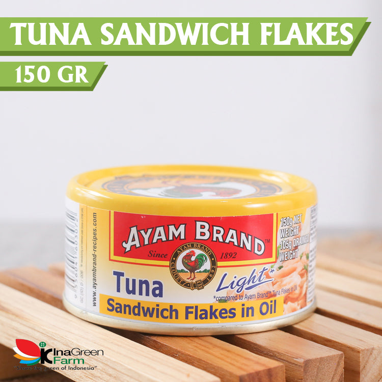 Inagreen Farm Bandung Ayam Brand Ikan Tuna Kaleng Sandwich Flakes In Oil 150gr