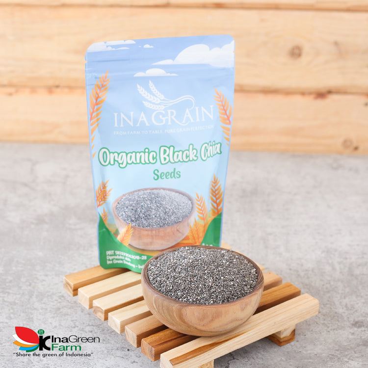 INAGRAIN Organic Black Chia Seeds 200 Gram