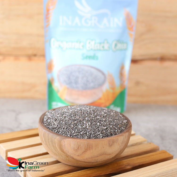 INAGRAIN Organic Black Chia Seeds 200 Gram