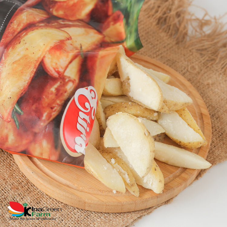 Inagreen Farm Bandung Coated Potato Wedges Frozen 750 Gram