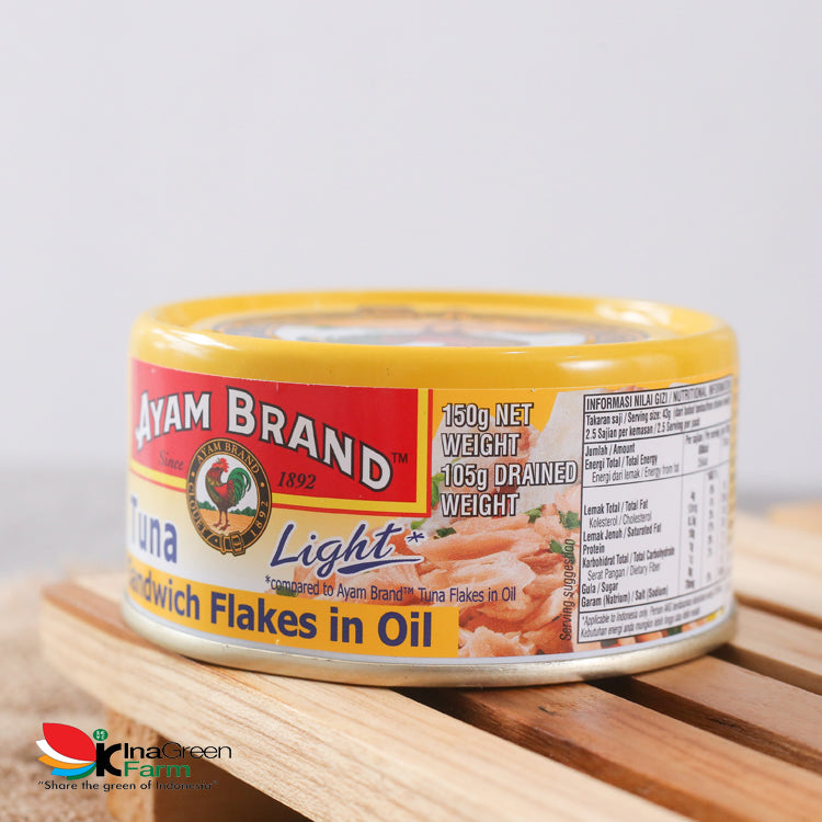 Inagreen Farm Bandung Ayam Brand Ikan Tuna Kaleng Sandwich Flakes In Oil 150gr
