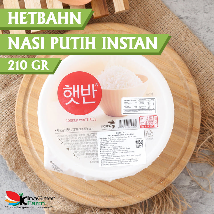 Inagreen Farm Bandung Hetbahn Nasi Putih Instan 210 Gram