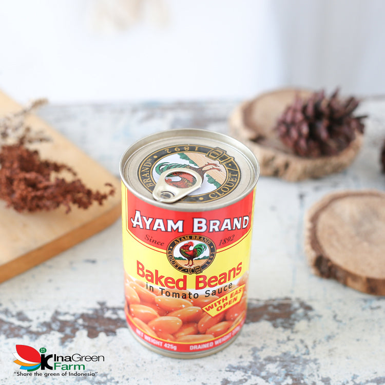 Inagreen Farm Bandung Ayam Brand Kacang Panggang Kaleng Light Saus Tomat 425gr