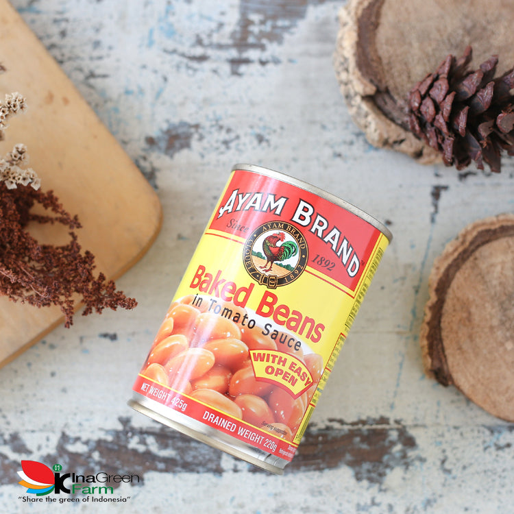 Inagreen Farm Bandung Ayam Brand Kacang Panggang Kaleng Light Saus Tomat 425gr