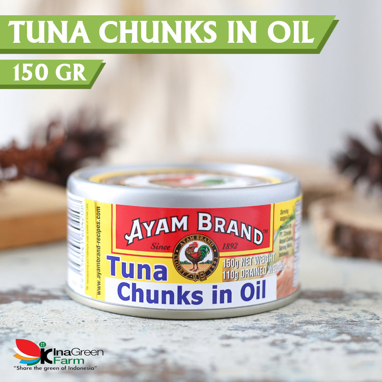 Inagreen Farm Bandung Ayam Brand Ikan Tuna Kaleng Chunk In Oil 150gr