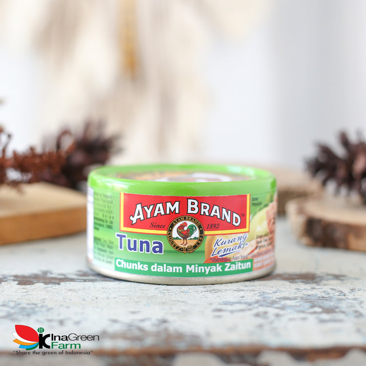 Inagreen Farm Bandung Ayam Brand Ikan Tuna Kaleng Chunk Light In Oil Olive 150gr