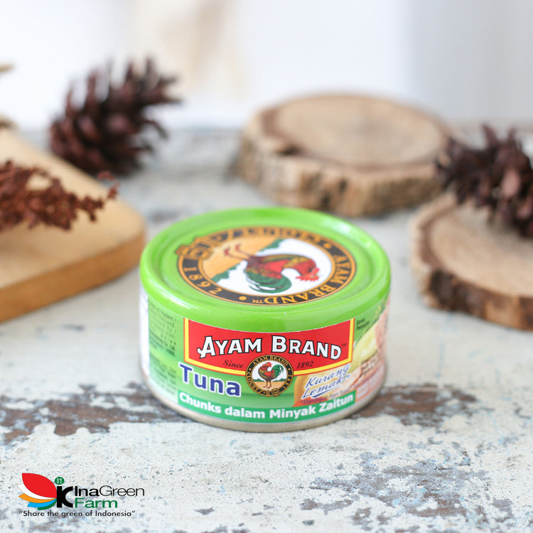 Inagreen Farm Bandung Ayam Brand Ikan Tuna Kaleng Chunk Light In Oil Olive 150gr