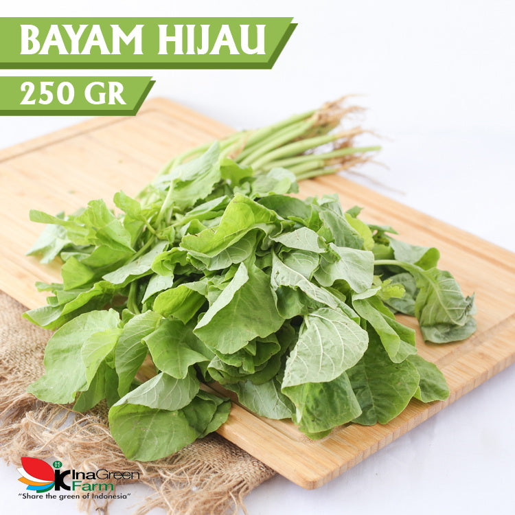 Inagreen Farm Bandung Sayur Bayam Hijau Organik 250 Gram