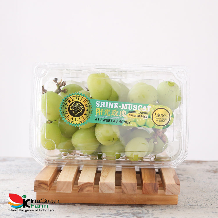 Inagreen Farm Bandung Buah Anggur Hijau Shine Muscat Premium 500 Gram