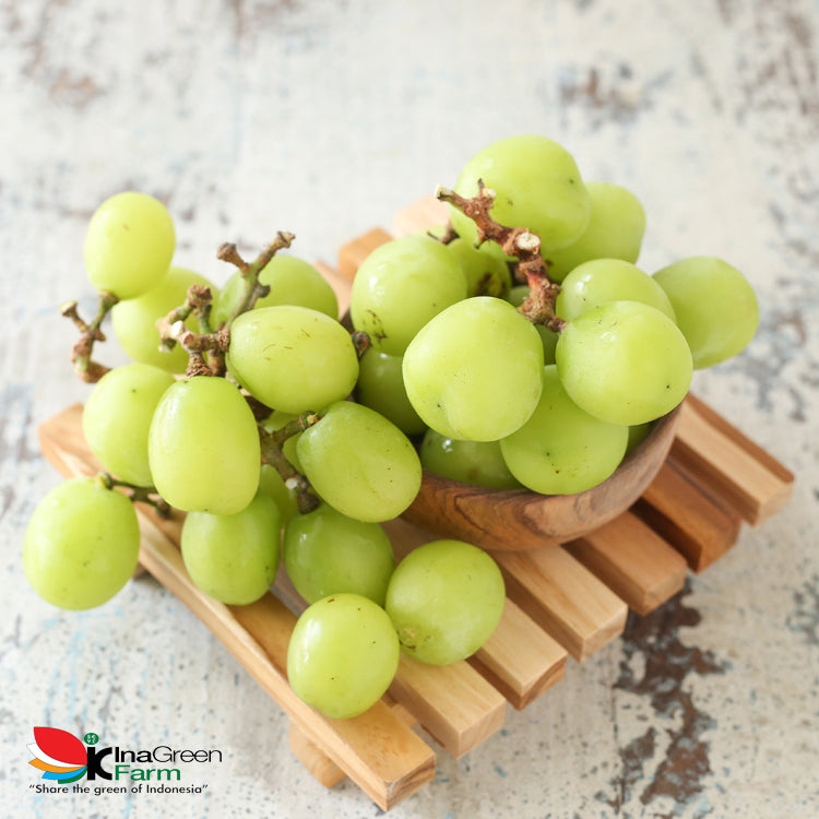Inagreen Farm Bandung Buah Anggur Hijau Shine Muscat Premium 500 Gram
