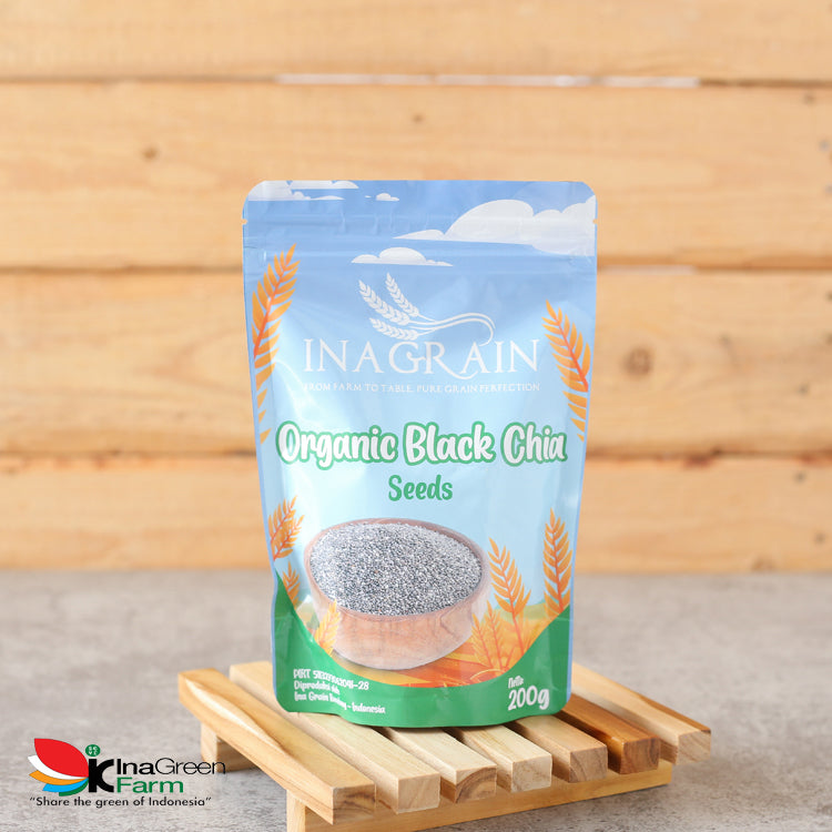 INAGRAIN Organic Black Chia Seeds 200 Gram