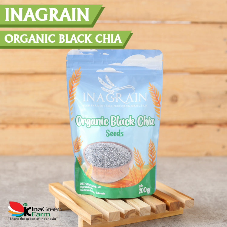 INAGRAIN Organic Black Chia Seeds 200 Gram